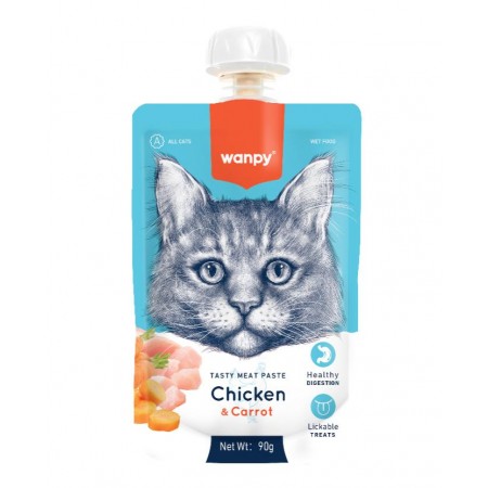 Wanpy Chicken and Carrot КУРКА і МОРКВА рідкі смаколики для котів 90 г (WP_87151)